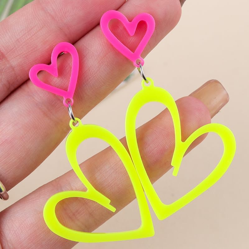 Modpide 80s Neon Earrings Hollow Lightning Bolt Halloween Punk Retro Earrings for Women 80's Party Accessories - Image 2